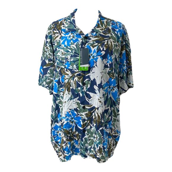 Men’s XXL Button Down Shirt Perry Ellis Lenzing Eco Vero Multicolor Short Sleeve - Picture 1 of 16